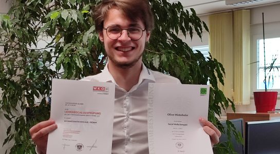 Wir gratulieren Oliver Hinterhofer zum Lehrabschluss & zur Weiterbildung!